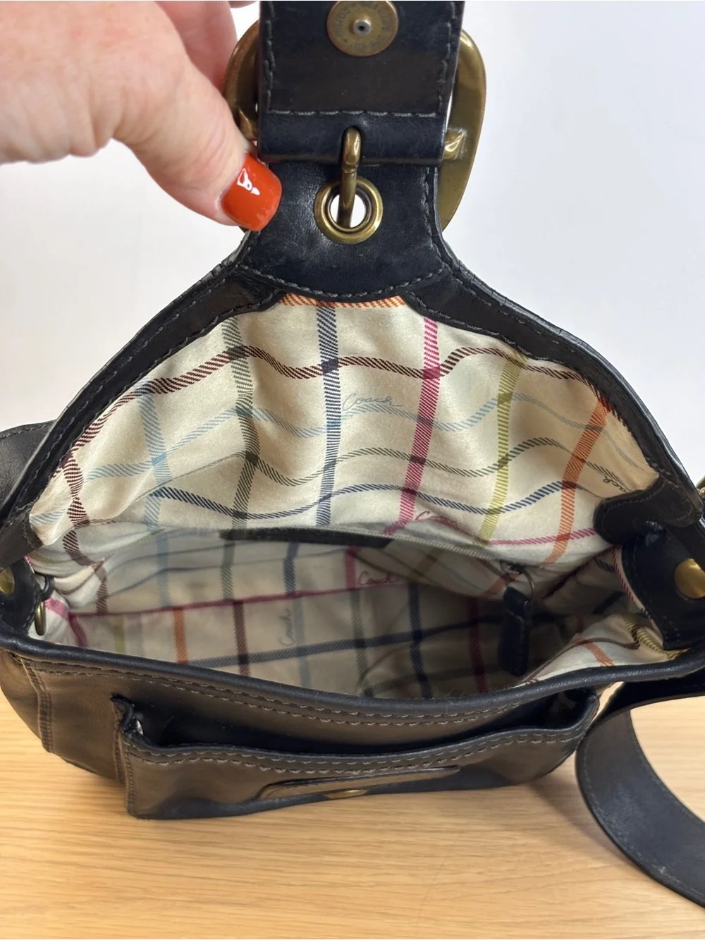 Vintage Coach Bleecker Legacy Tattersall Flap Large Shoulder Bag - Picture 6 of 14